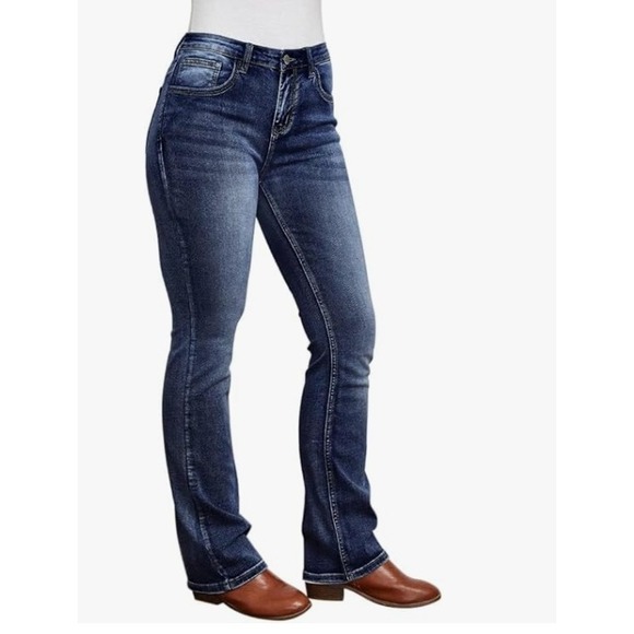 PEIHOT Denim - NWT- PEIHOT Bootcut Jeans Women XXL Blue‎ Mid Rise Stretchy Embroidered Pocket